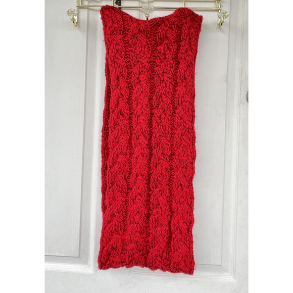 American Eagle Red Chunky Cable Knit Oversized Infinity Scarf One Size - Picture 2 of 11